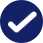 A blue circular icon with a white checkmark